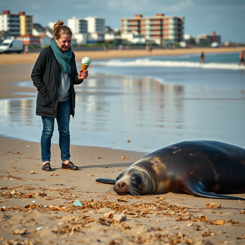 Woman forced to throw ice cream away after finding 'disgusting' dead body on beach